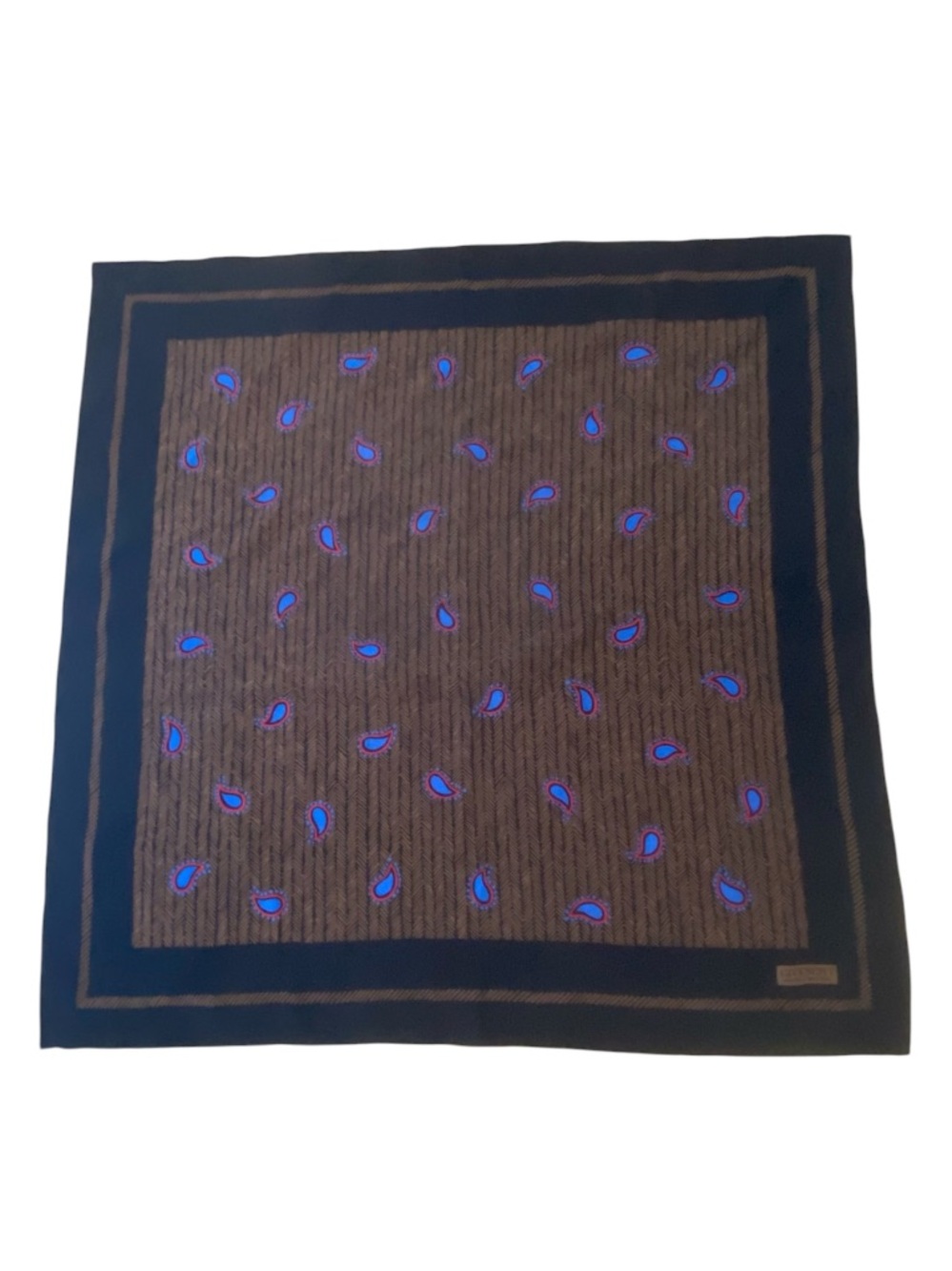 GIVENCHI Nouvelle Boutique Vintage Blue Paisley Silk Scarf